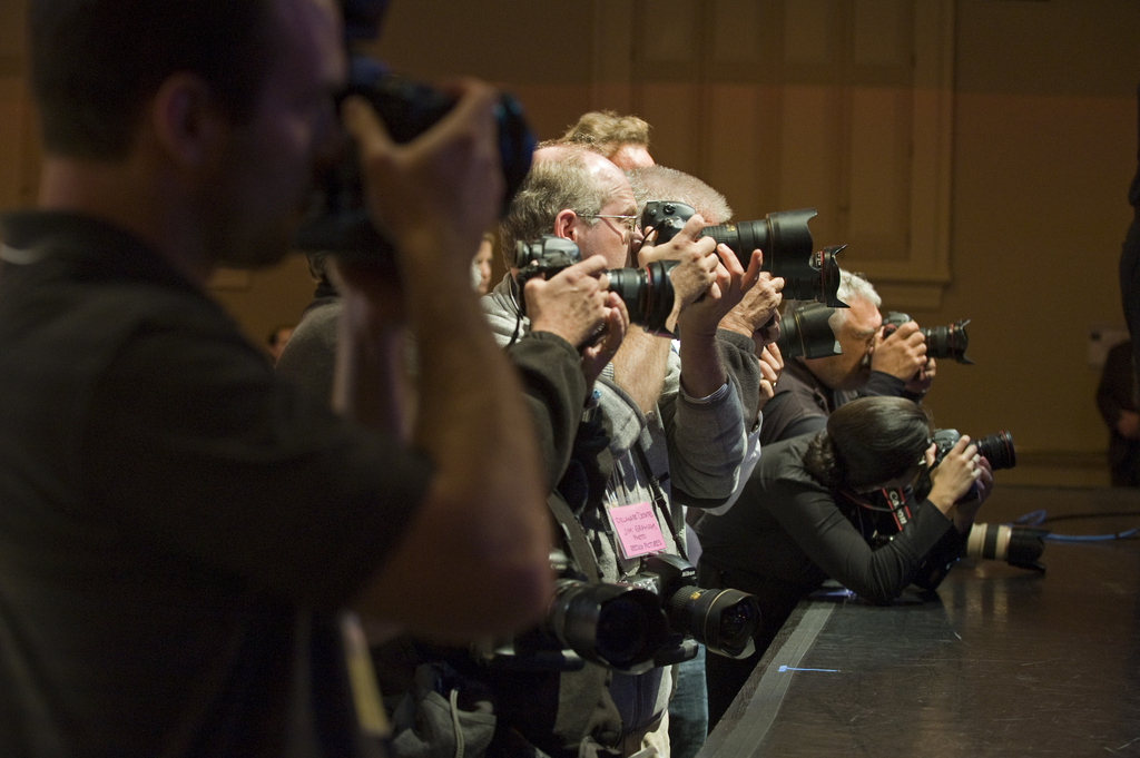 Journalists from around the nation and world covered the U.S. Senate debate between tea party activist Christine O'Donnell and Democratic candidate Chris Coons.