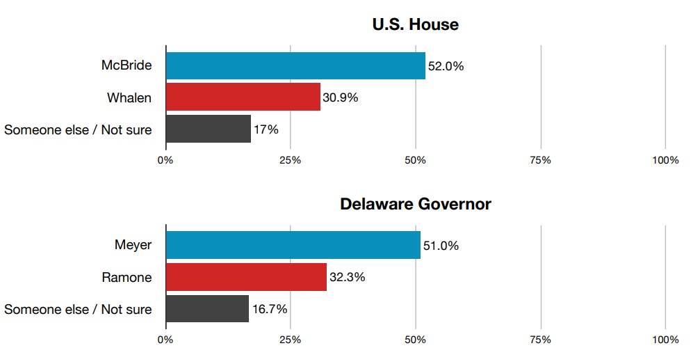 Source: UD CPC survey of likely Delaware voters, fielded September 11-19, 2024. The margin of error for the full sample is +/-5.76 points. Numbers may not sum to 100% due to rounding. 